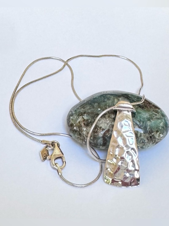 Silpada Jewelry - SILPADA Necklace Hammered Sterling Tie Geometric 18” Chain Detach N1592 EXC COND